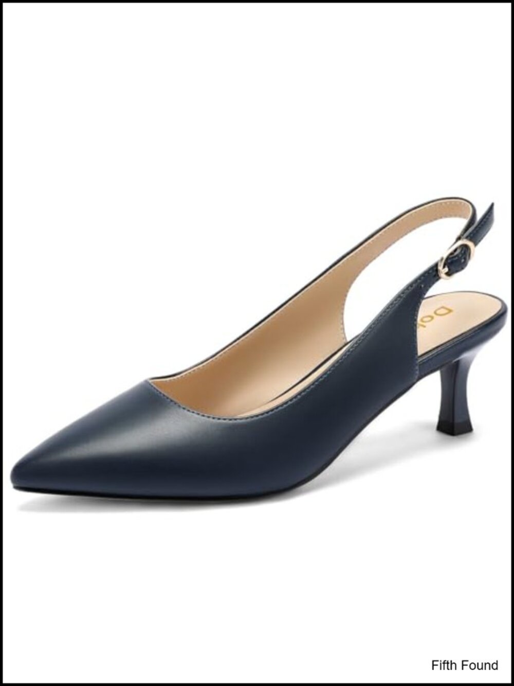DOBOLIN Kitten Heels Pointed Toe Slingback Pump